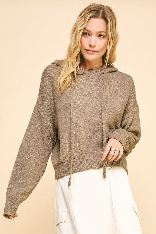 Davi & Dani Drop Shoulder Long Sleeve Hooded Sweater