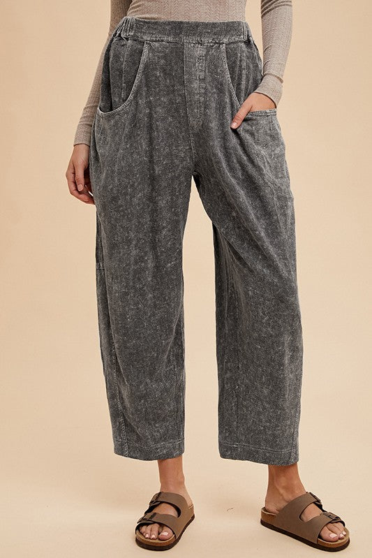 Annie Wear Mineral Washed Elastic Waist Pants